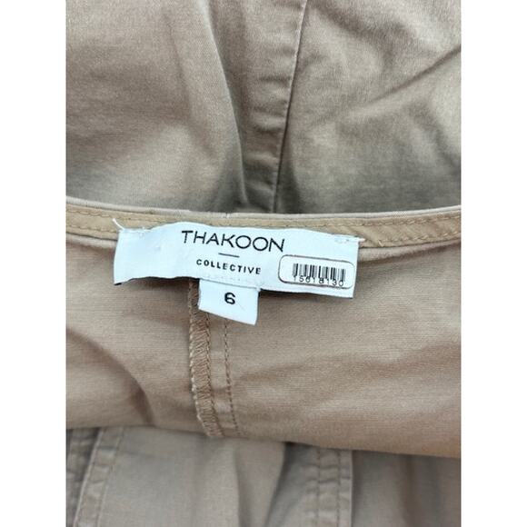 Thakoon Collective Khaki Button-Front Cropped Jumpsuit – Size 6 - Picture 6 of 6